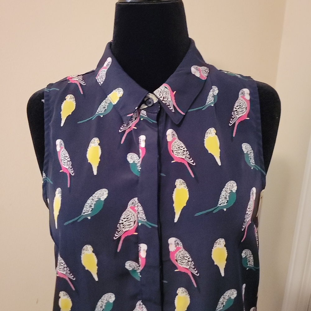 Banana Republic Factory Parrot Print Dress Size 8 - Picture 5 of 7